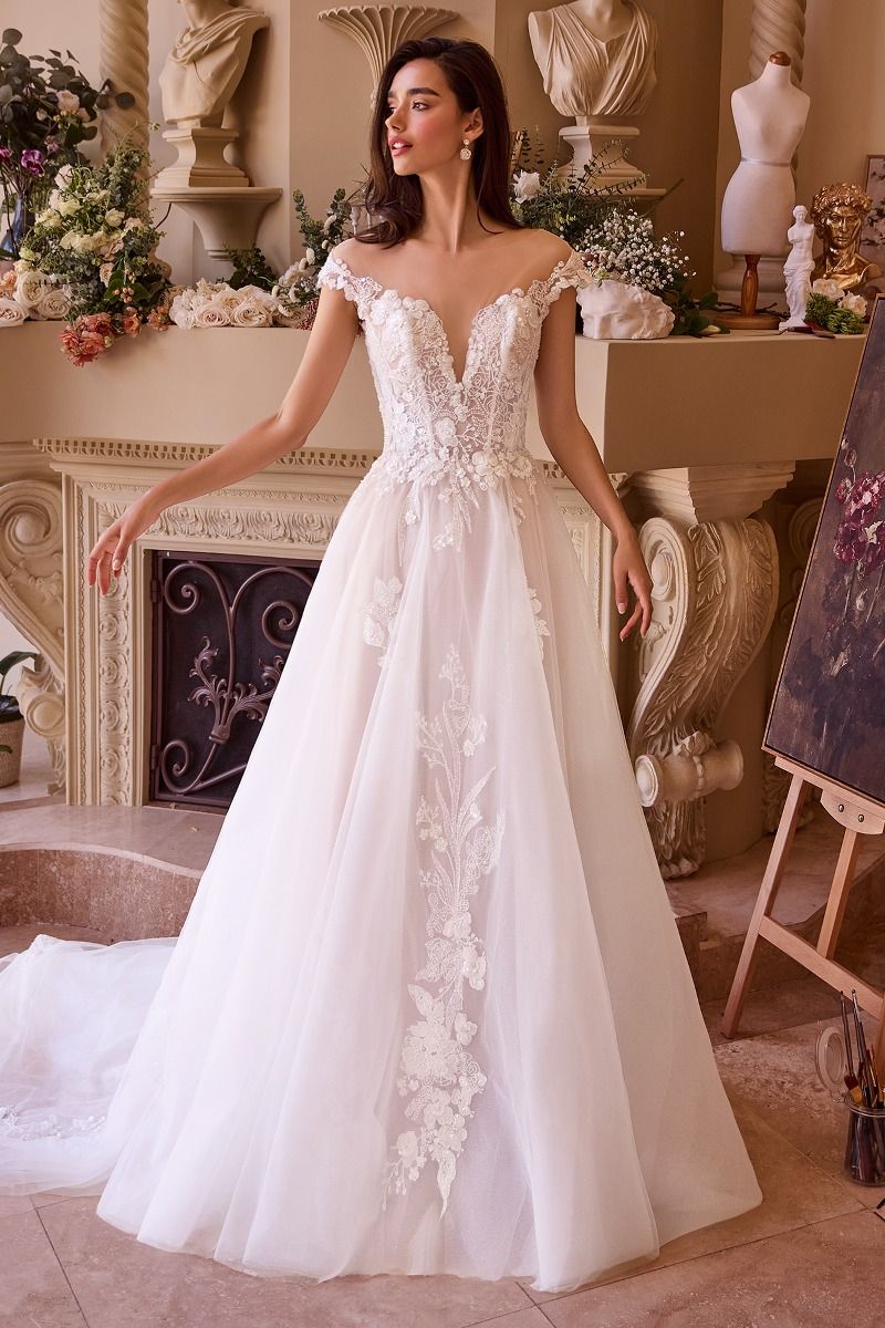 CAP SLEEVE BRIDAL BALL GOWN CDWL038